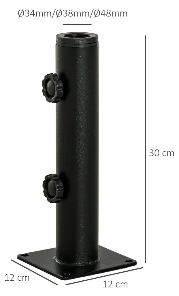 Support de parasol fixe pour terrasse bétonnée - Ajustable 48 mm