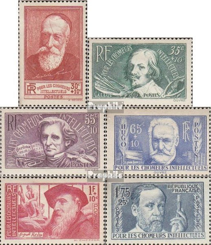 Briefmarken Frankreich 1938 Mi 416-421 (kompl.Ausg.) postfrisch Geistesarbeiter