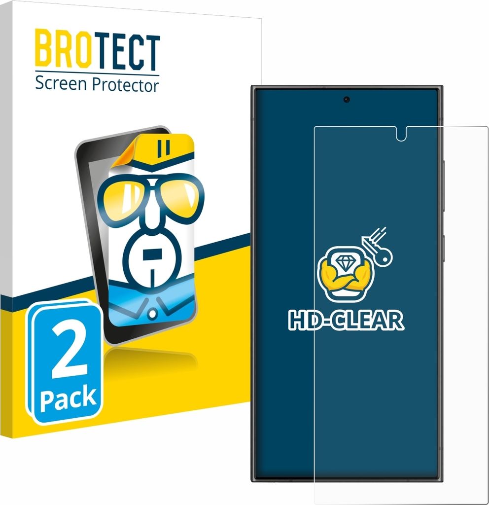 2x Für Samsung Galaxy S24 Ultra (case-friendly) Schutzfolie BROTECT Displayschutz Display Schutz Folie Klar Transparent