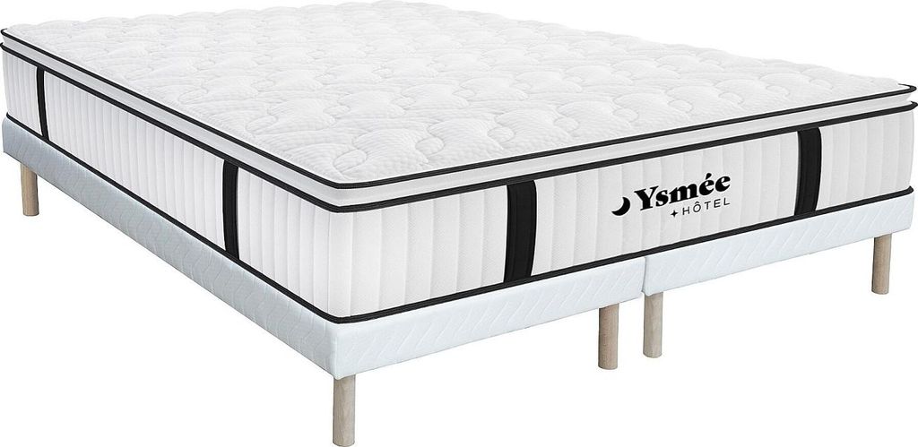 Set Lattenrost und feuerfeste Matratze mit Taschenfederkern und integriertem DELICE-Topper von DREAMEA HOTEL - 180 × 200 cm