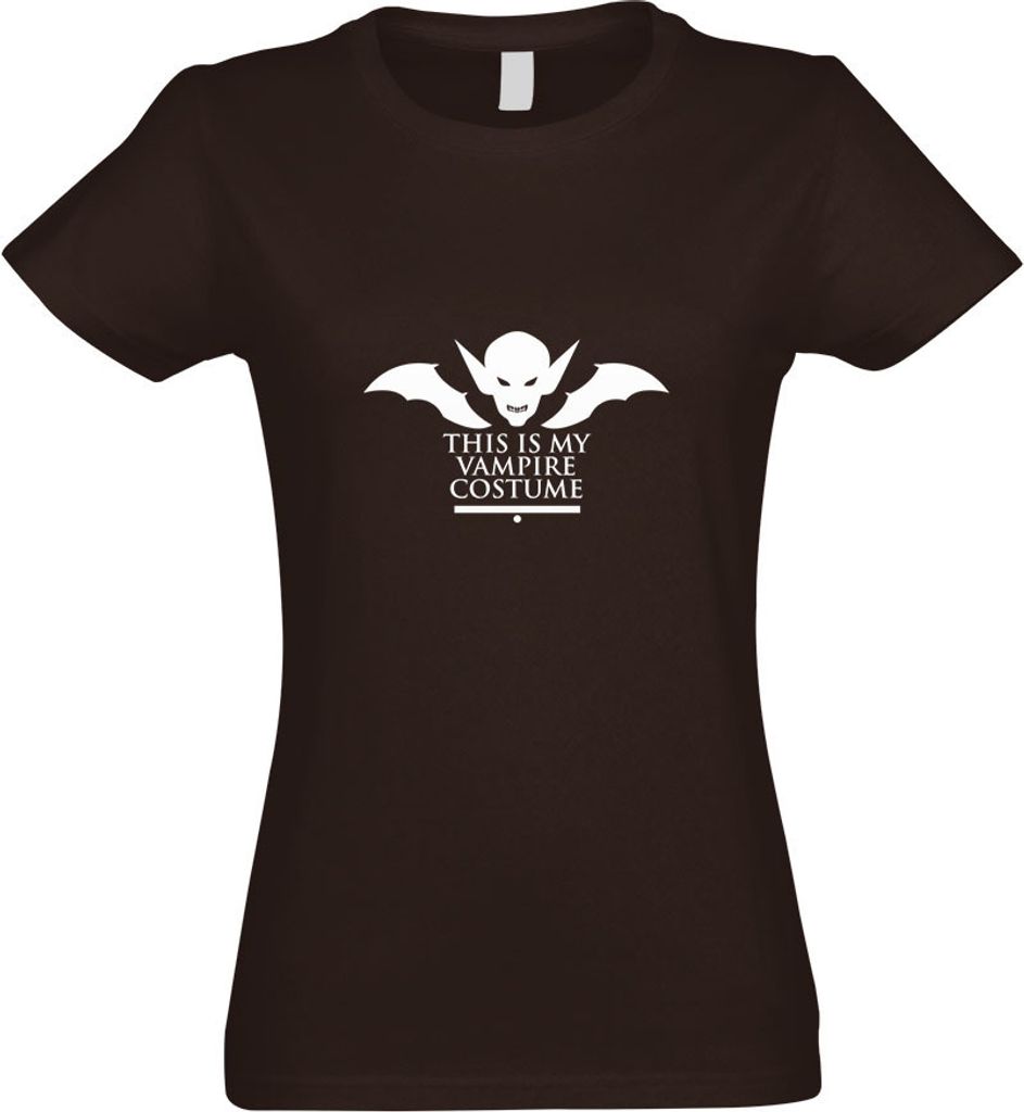 Kiwistar - T-Shirt tailliert - Damen - Chocolate - This is My Vampire Costume - mit Motiv Bedruckt - Funshirt Design - Sport - Freizeit - Damen - L