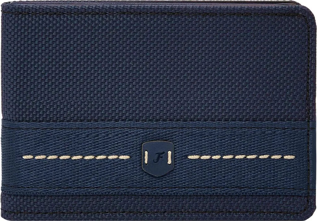 Fossil Rowan Portafoglio Uomo Navy Blu | Bifold Sottile Front Pocket