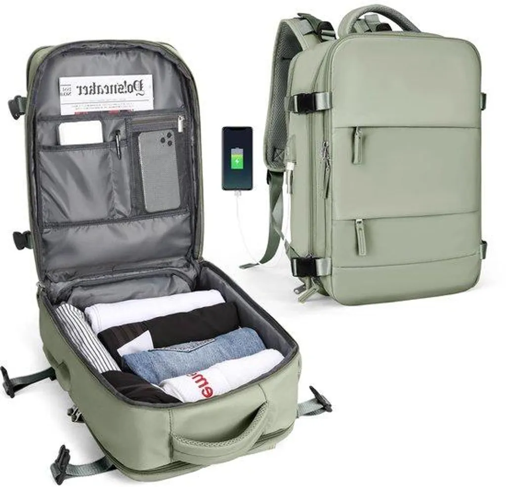 Sac à dos femme avec port USB et compartiment chaussures imperméable