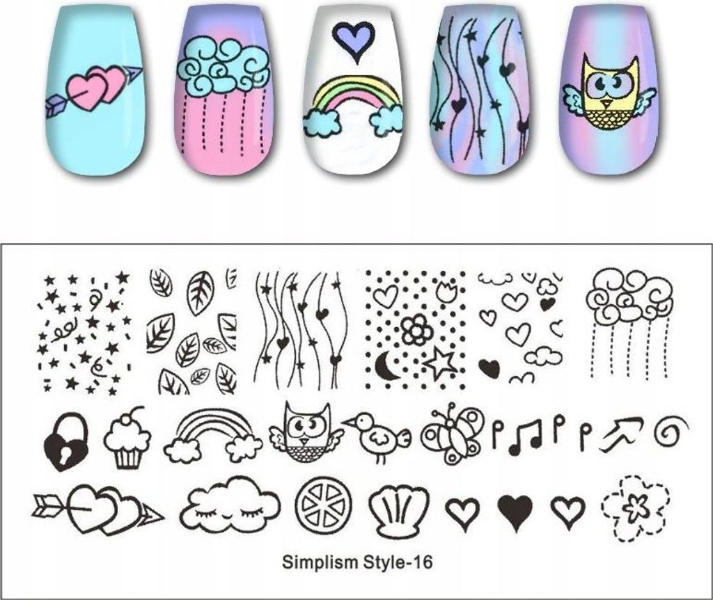 SimplismStyle-16 Nailart-Stempelplatte