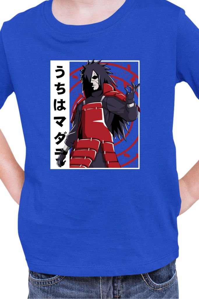 Kinder T-Shirt Naruto Madara Uchiha 02, 9-11 Jahr - 140 / Blau