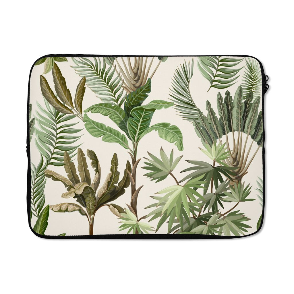 MuchoWow Laptop Hülle 15 Zoll Dschungel - Palme - Bananenstaude - Kinder - Natur - Pflanzen Laptoptasche - Laptoptasche - Sleeve - Rundum-Schutz
