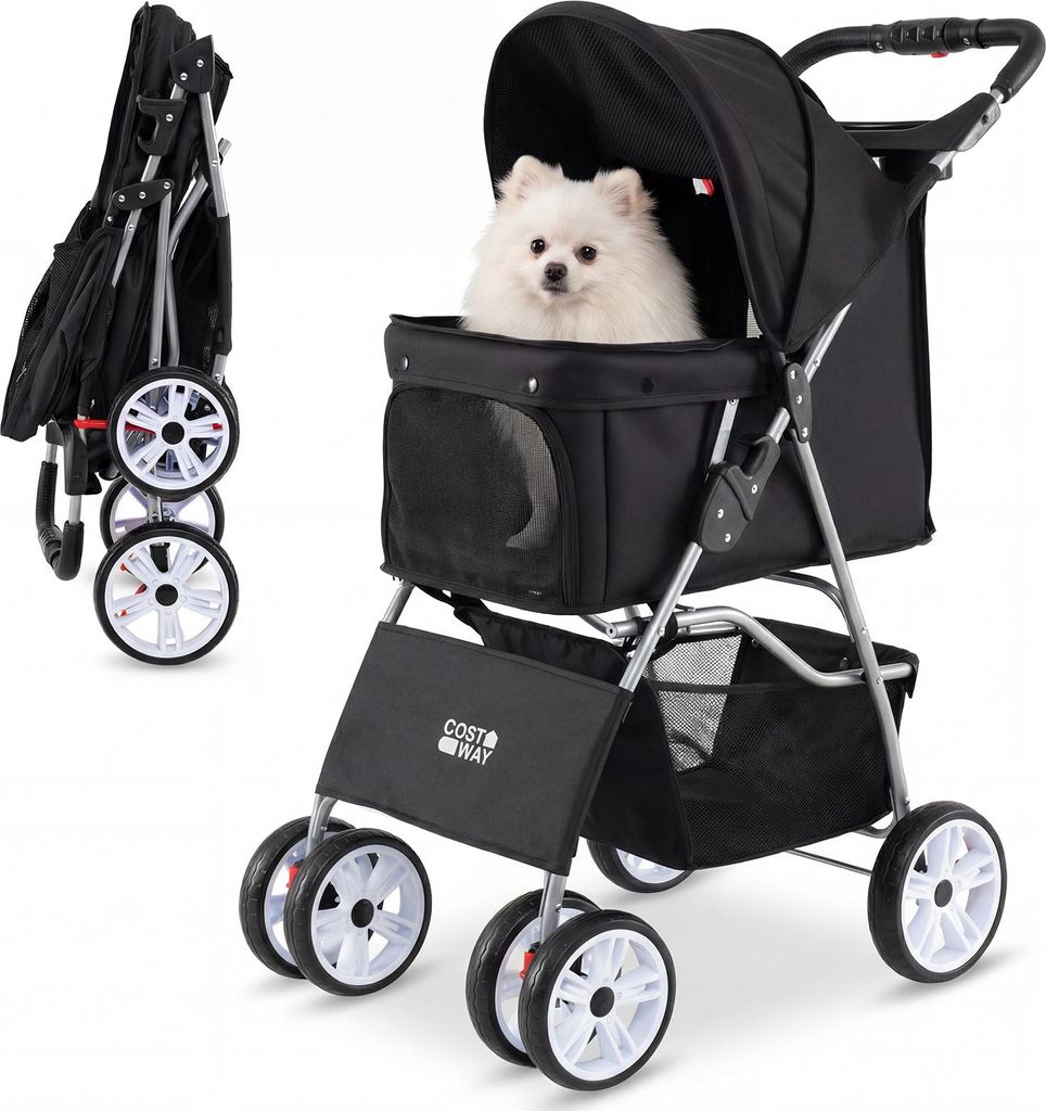 Składany wózek dla psów COSTWAY, buggy dla psów z Zdjęcie produktu 