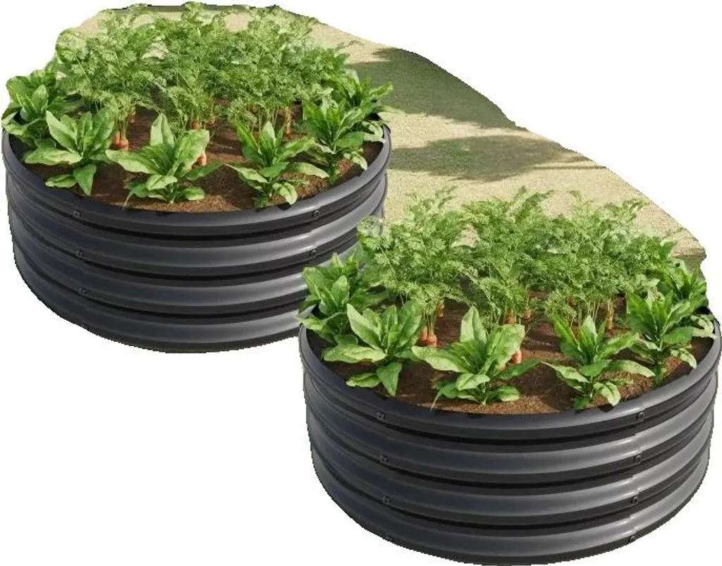 Parterre de jardin en acier galvanisé au design ouvert - Lot de 2