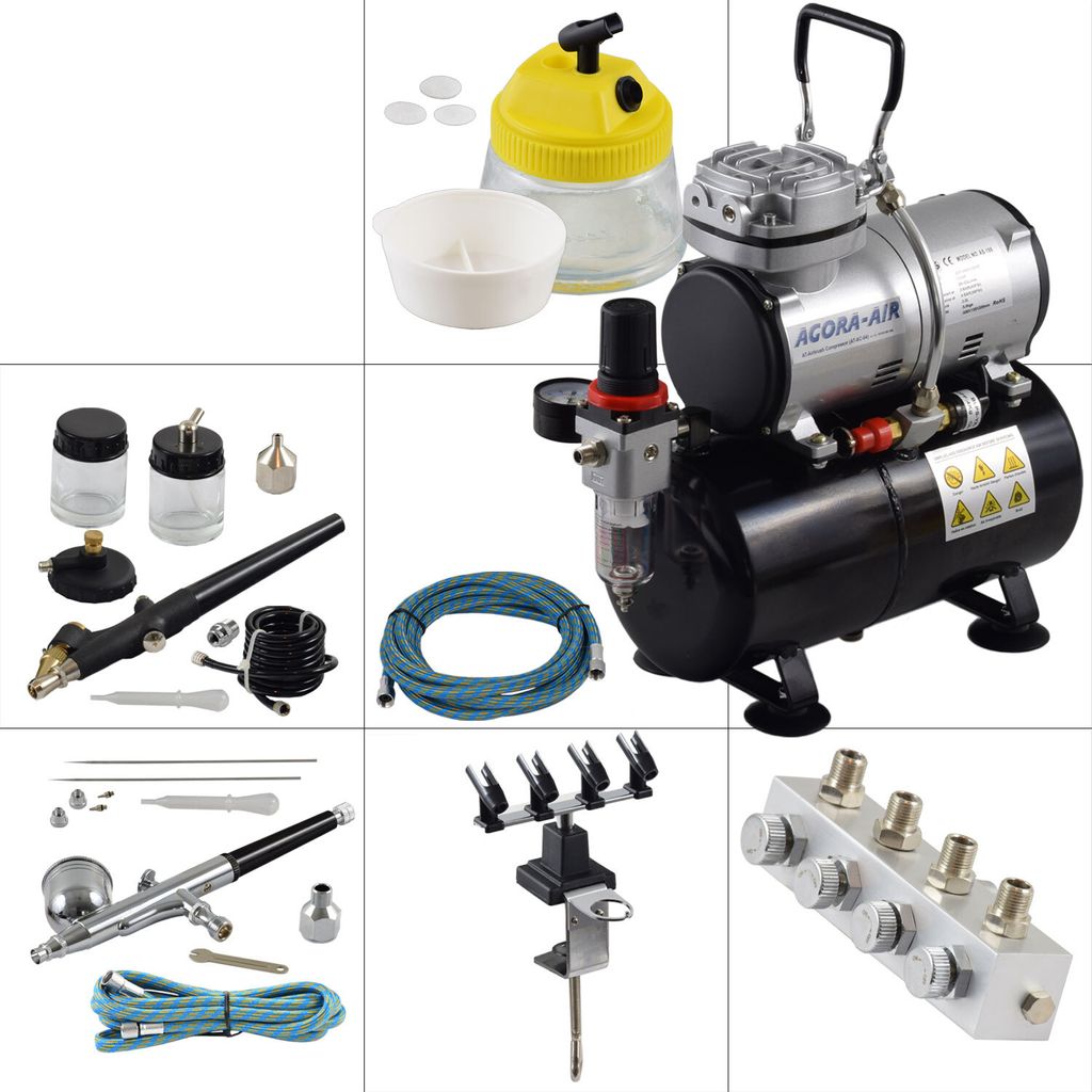 Agora-Tec Airbrush Komplett-Set PROFI XVII.1