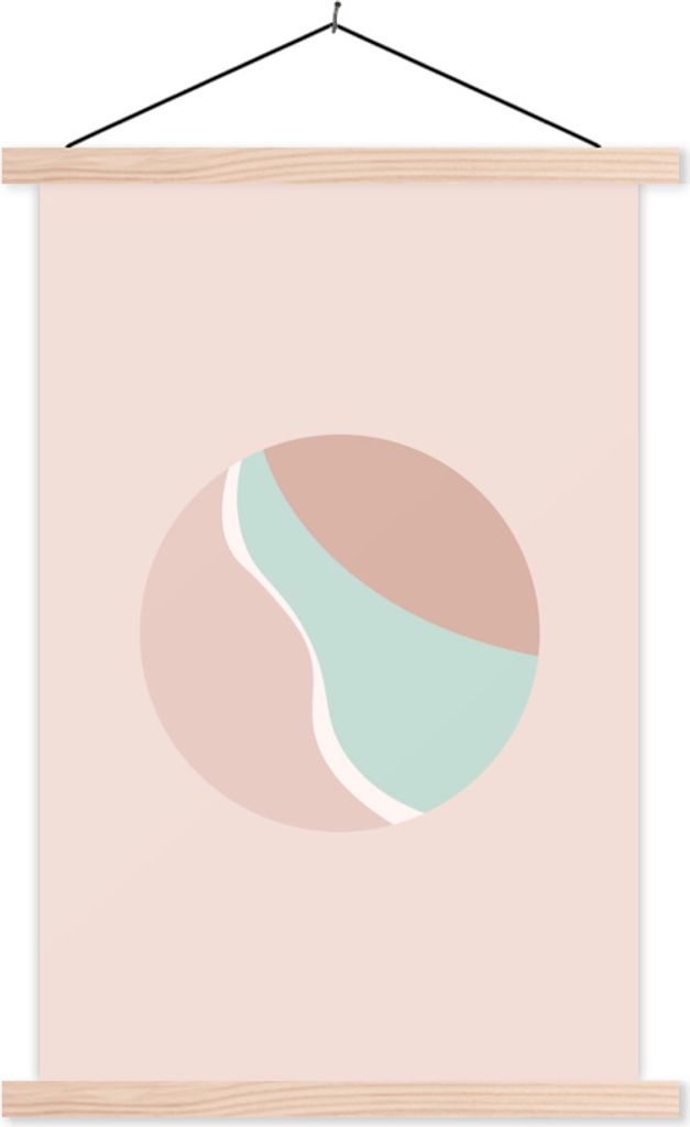 MuchoWow Textilposter Sommer - Meer - Abstrakt 40x60 cm mit holzfarbenen Rahmen - Poster