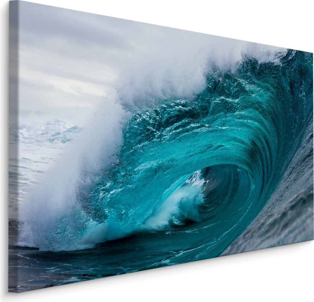 Fabelhafte Canvas LEINWAND BILDER 120x80 cm XXL Kunstdruck Meer Wellen Himmel Wolken