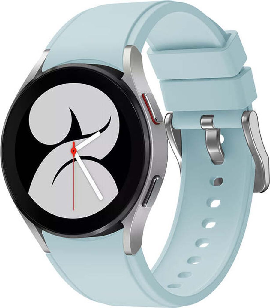 SYSTEM-S Armband flexibel aus Silikon 20mm für Samsung Galaxy Watch 4 Smartwatch Hellblau