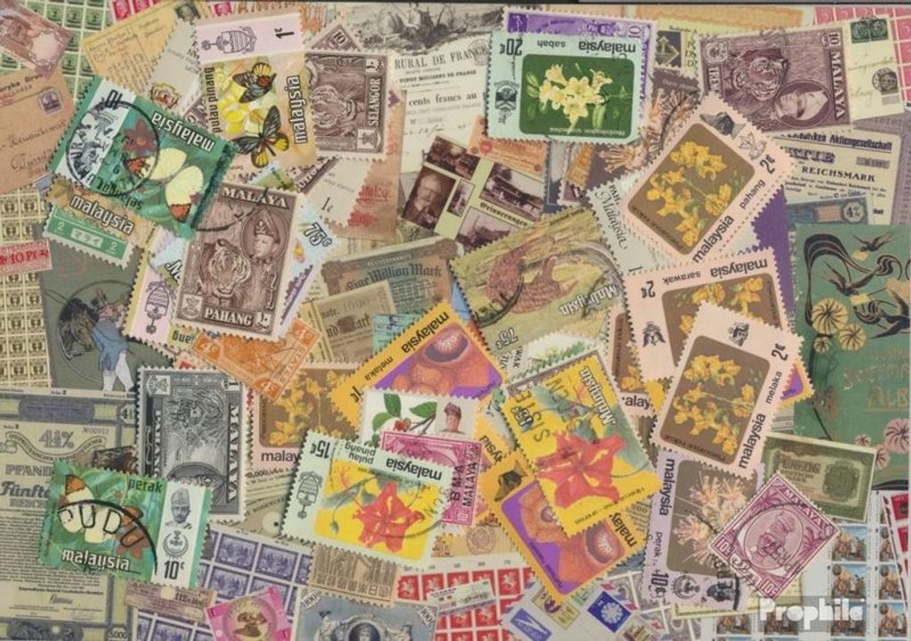 Briefmarken Malaysia 50 verschiedene Marken