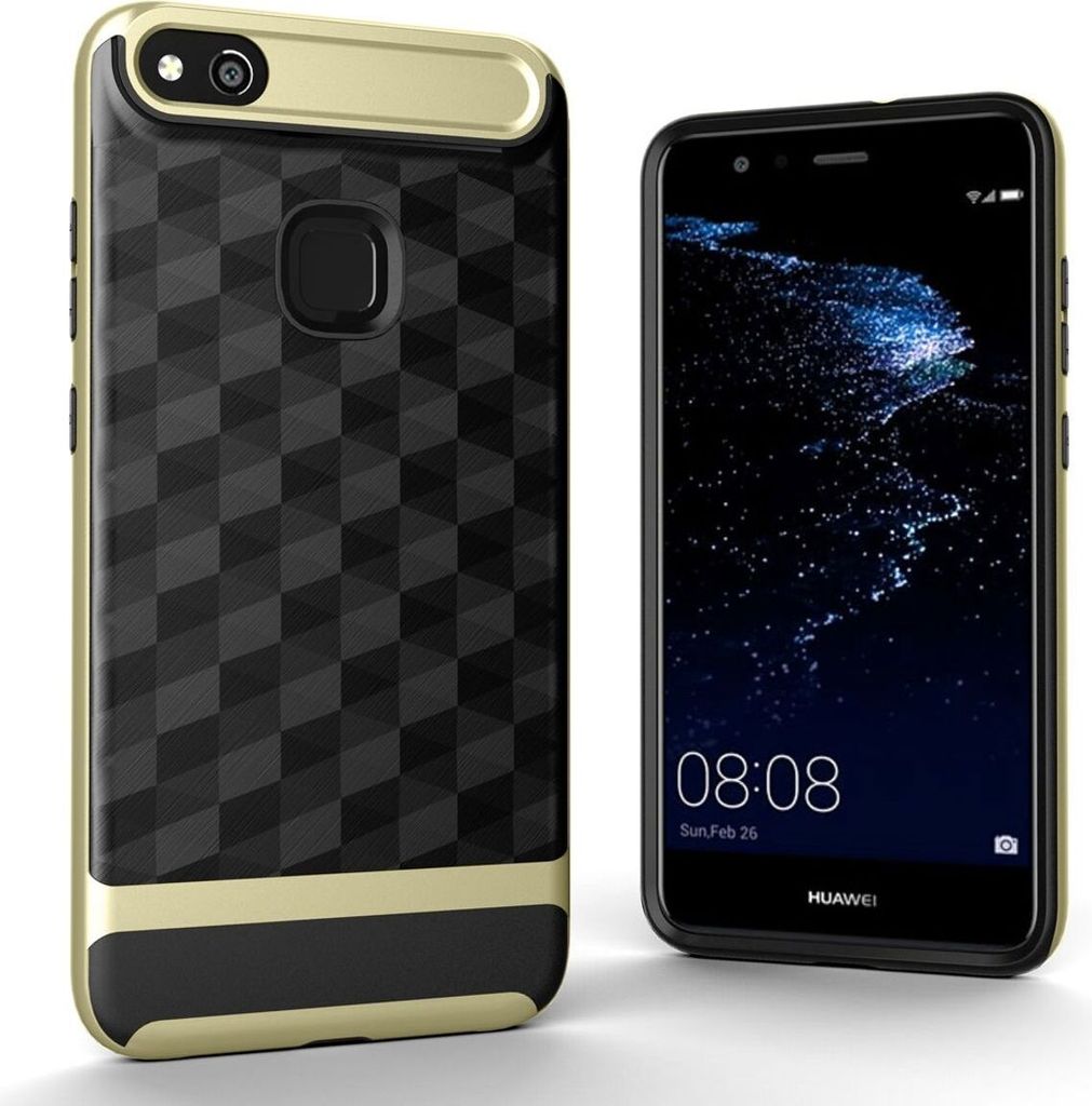 Hülle für Huawei P10 Lite Backcover Case Handy Schutzhülle - Cover 3D Prisma Design Gold