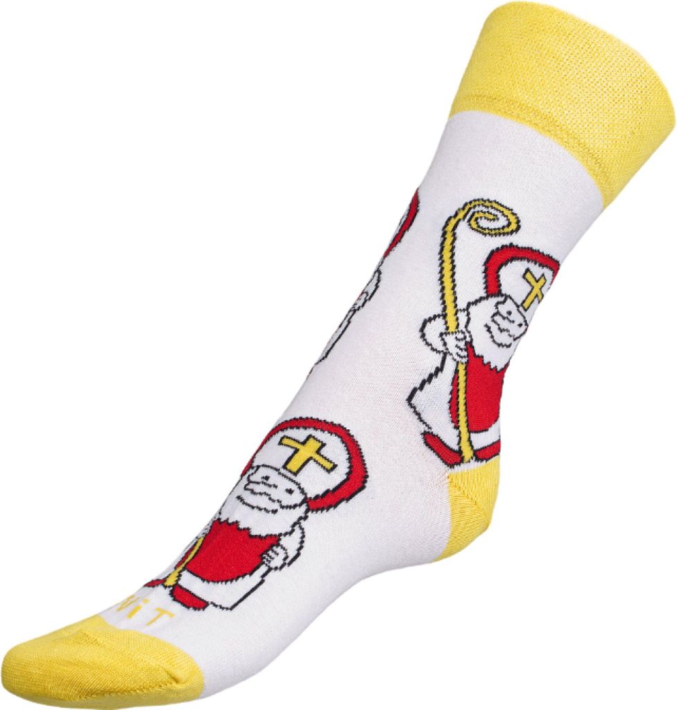 KINDER-SOCKEN Nikolaus - 30-34 - Weiß,Gelb