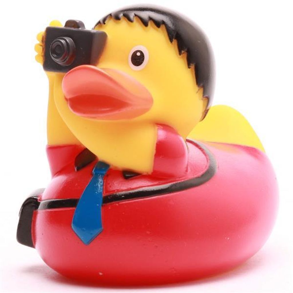 Badeente Fotograf rot Vinyl 7,5 cm Produktbild 