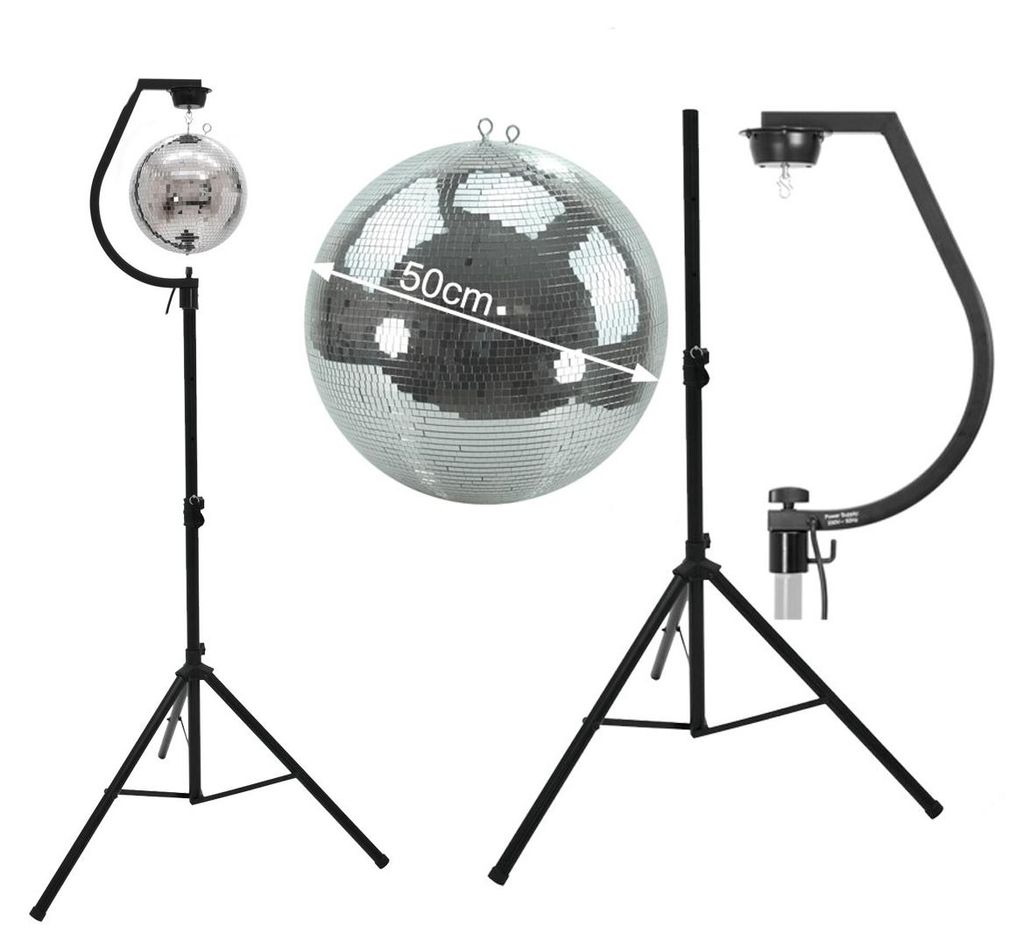 Spiegelkugel SET 50cm PROFI Kugel mit schwarzer Produktbild 