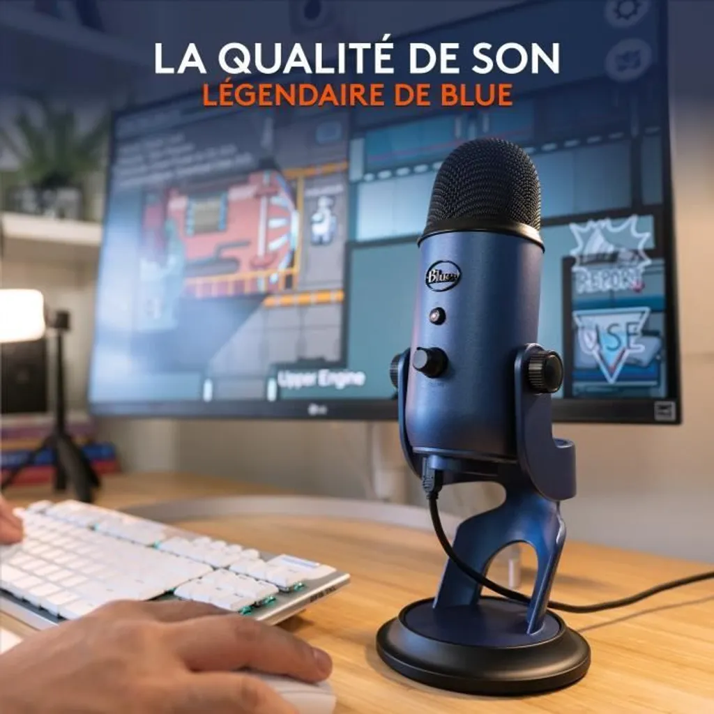 Microphone Logitech Yeti USB Idéal pour Podcast Streaming et Télétravail - 3