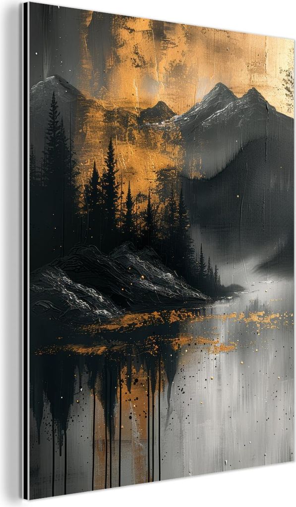 MuchoWow Wanddekoration Metall Metallbild Wandkunst 30x40 cm Natur - Abstrakt - Landschaft - Modern MuchoWow Aluminium Gemälde - Bilder