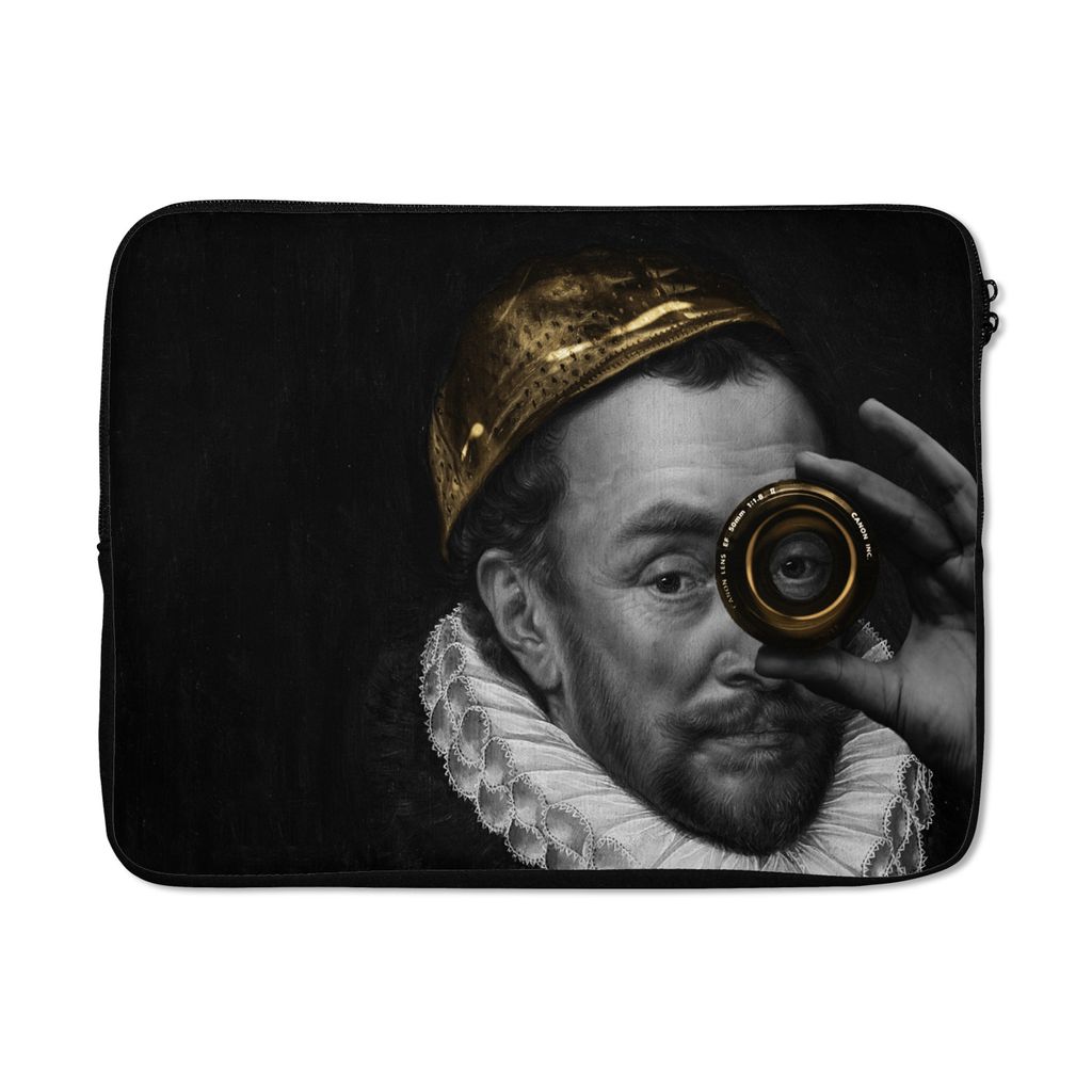 MuchoWow Laptop Hülle 17 Zoll Laptoptasche Wilhelm von Oranien - Adriaen Thomasz - Kamera - Zipper - Schutzabdeckung