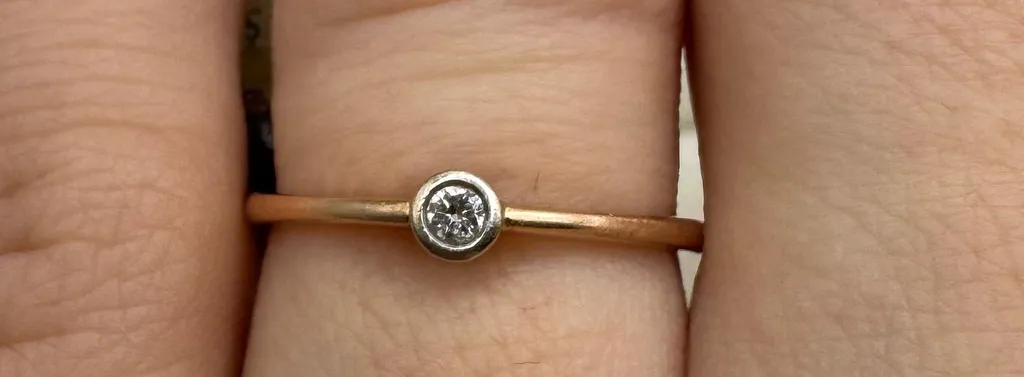 Bague diamant durable or rose 585 - Bijou anti-ternissement taille 16,75