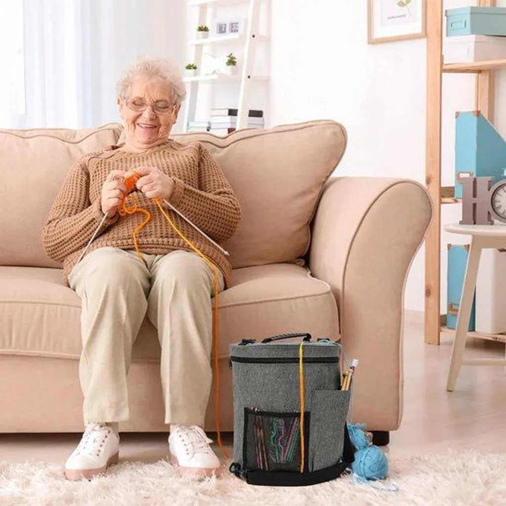 Sac de transport pour tricot et crochet : Rangement fils grand volume