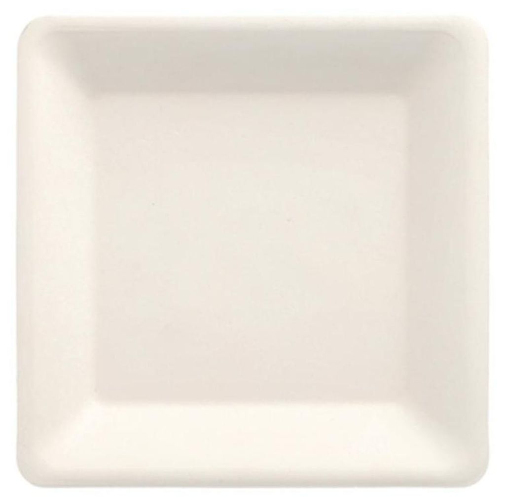 50 Teller, Zuckerrohr "pure" eckig 15,5 cm x 15,5 cm weiss Produktbild 