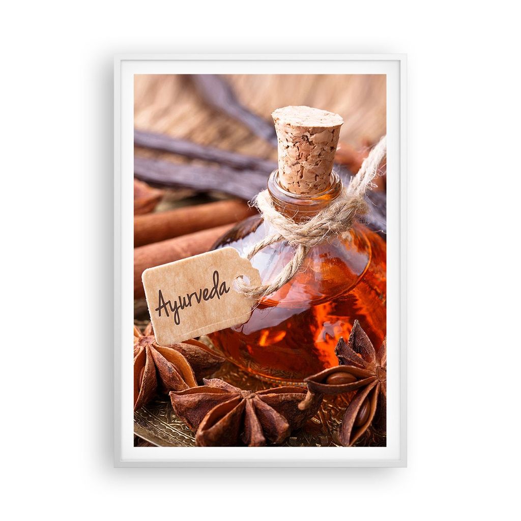 Gerahmtes Poster - Weißer Rahmen - Ayurwenda Anis Vanille - 70x100 cm - Wand Bild - Wanddeko - Wandbilder - Kunstposter - Wandposter - Bilderrahme...