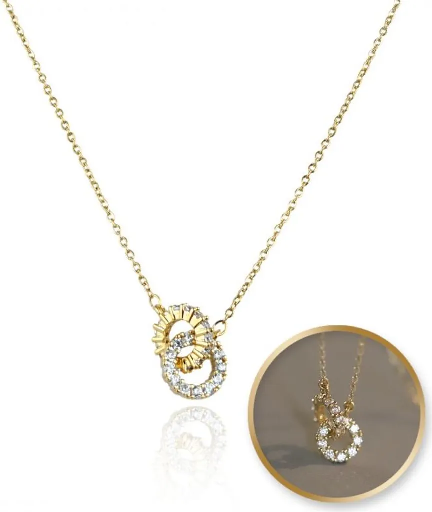 Collana Flamenco Mystique NST2167: Cristalli Sottili e Oro 14k di Lusso
