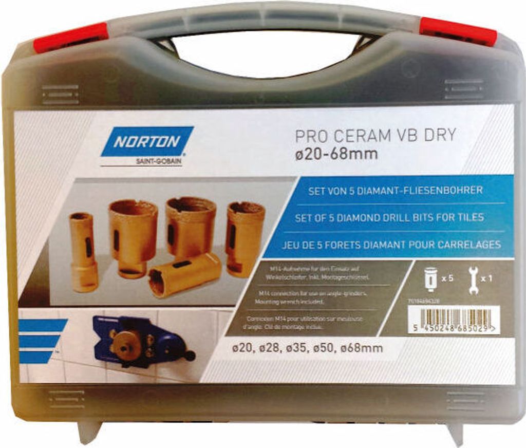 Norton Clipper Diamantbohrer Extreme VB - SET 20, 35, 40, 68 mm M14