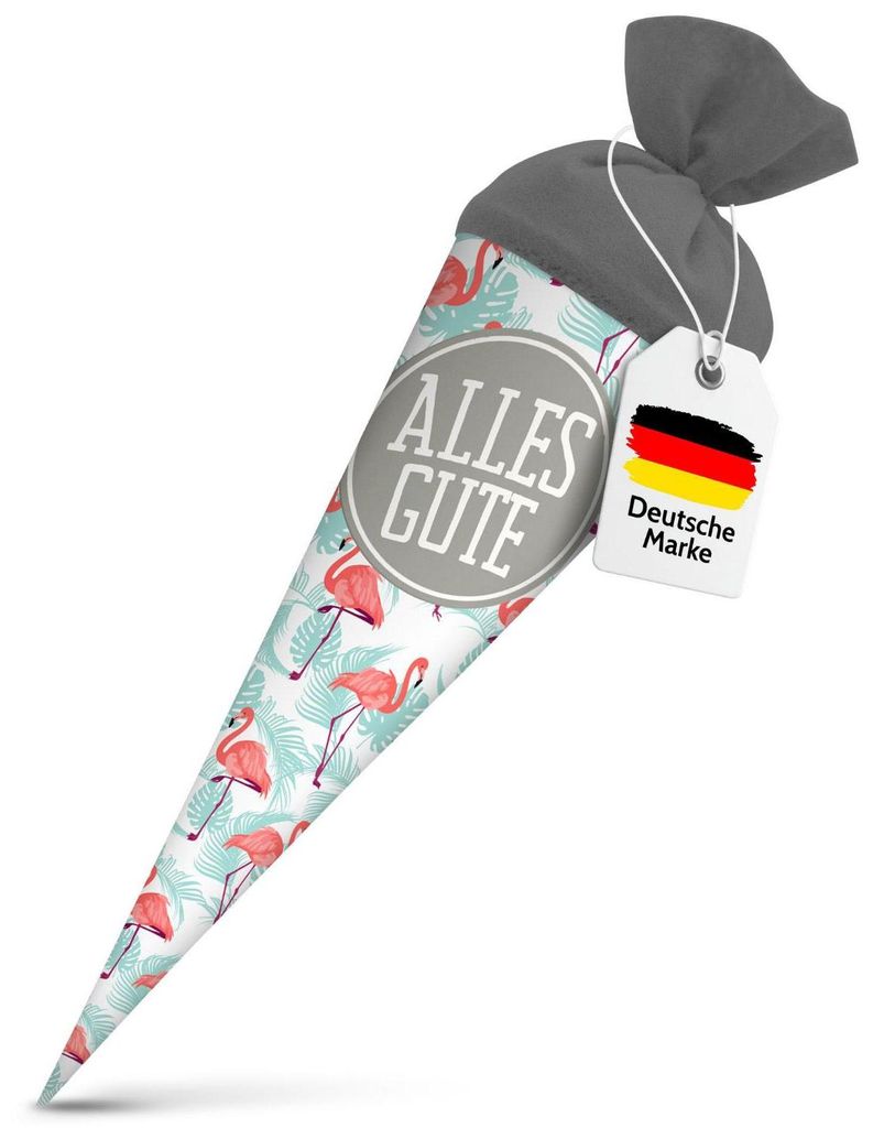 itenga Geschwister Schultüte 35cm "Flamingo" mit Aufkleber Produktbild 