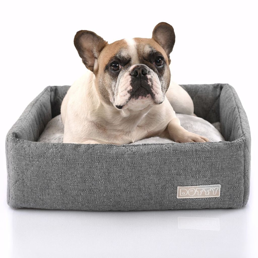 DOTTY Hundesofa CUBE Hundebett Hundekissen Tierbett Katzenbett Hundekorb Schlafplatz Größe M (50 x 50 cm)