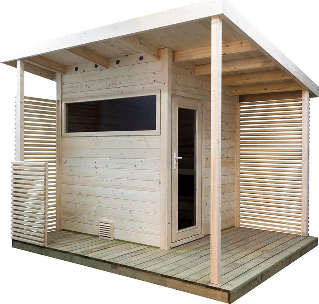 Harvia Gartensauna Scala Medium Saunahaus aus Fichte Produktbild 
