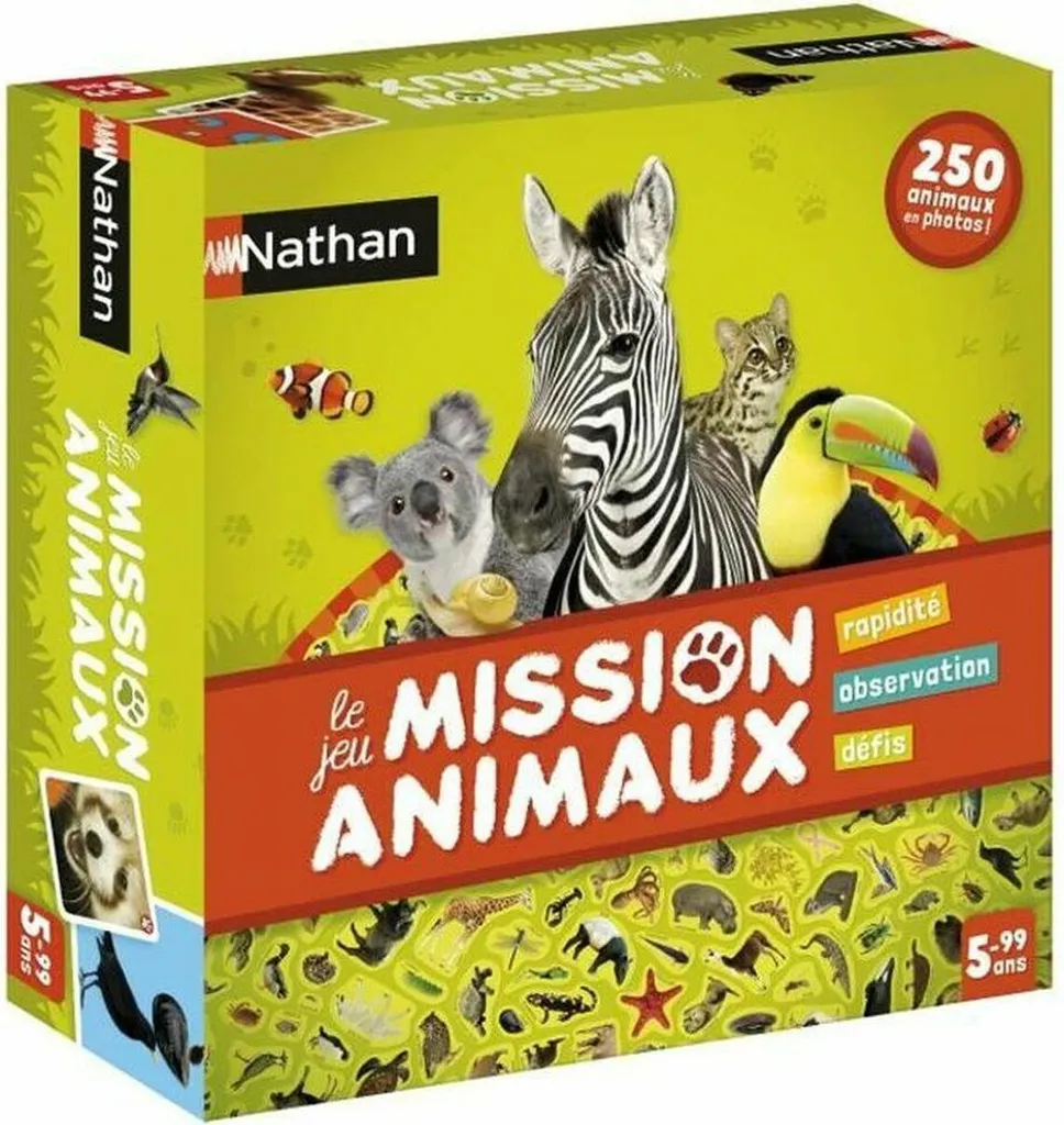 Jeu de société Nathan Mission animaux, un jeu éducatif enfants