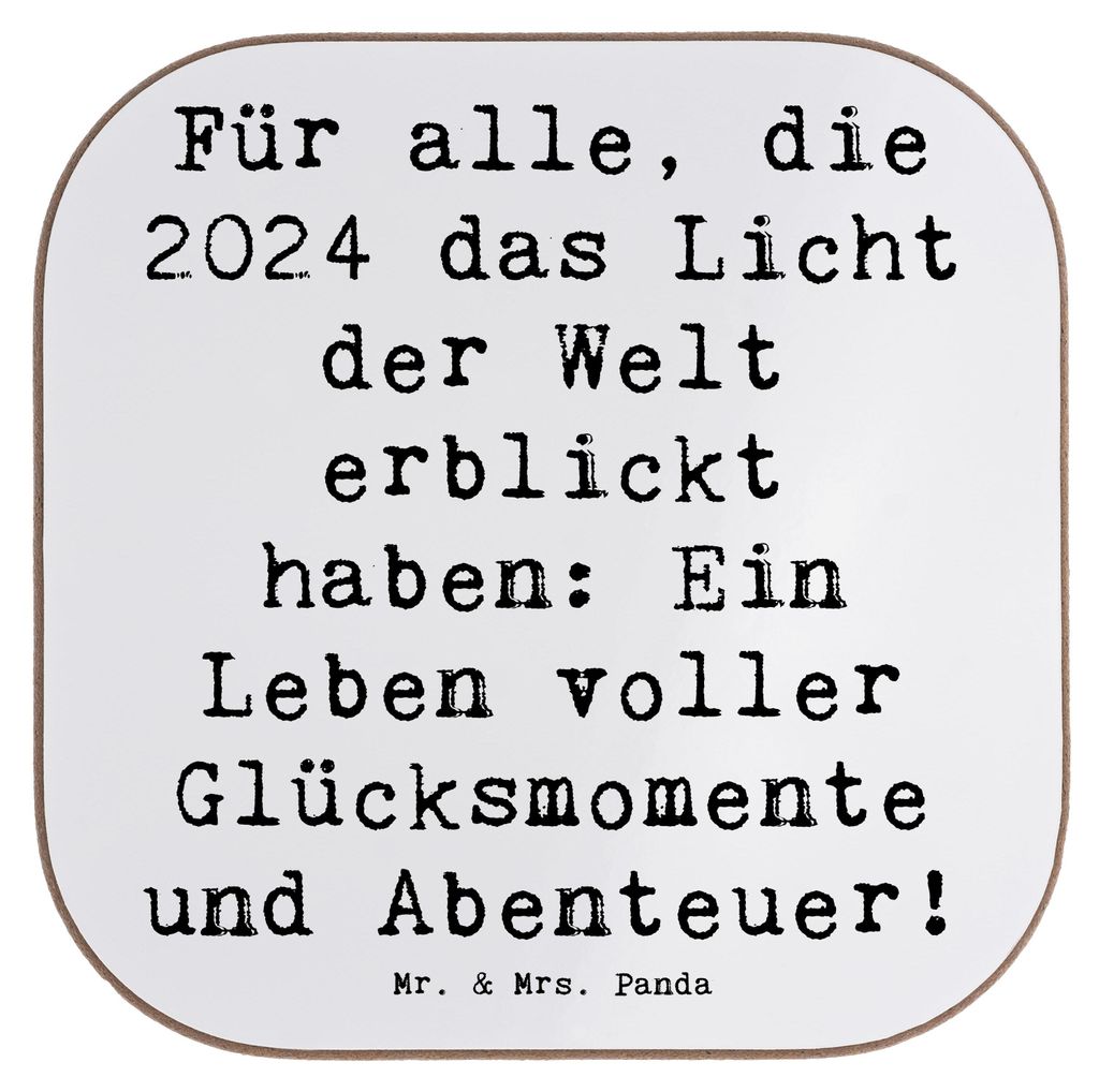 Mr. & Mrs. Panda Untersetzer für Gläser Spruch 2024 Geburtstag Glücksmomente - Weiß - Geschenk, Tischuntersetzer, Alter, gläseruntersetzer, Ge...