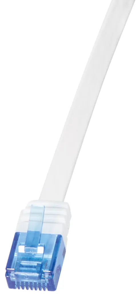 LogiLink Câble Patch Plat CAT 5e U/UTP Blanc 1m - Liaison Réseau Ethernet
