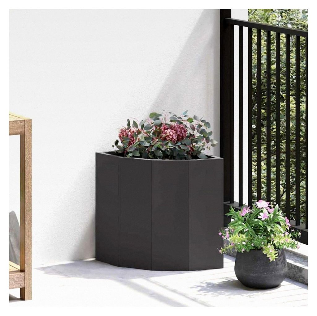 Eckpflanzer Schwarz 30 x 30 x 35 cm Stahl