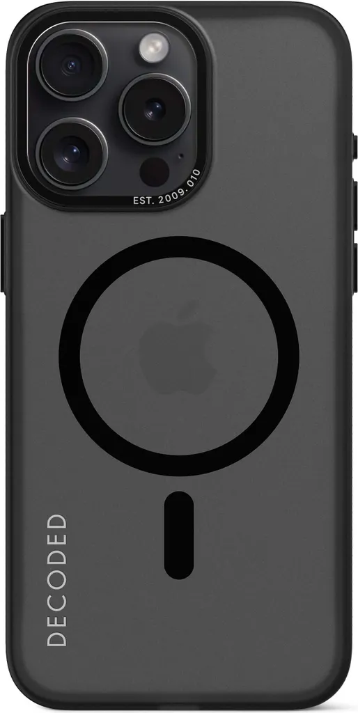 Cover Decoded iPhone 15 Pro Max - Qualità Premium Nero Trasparente