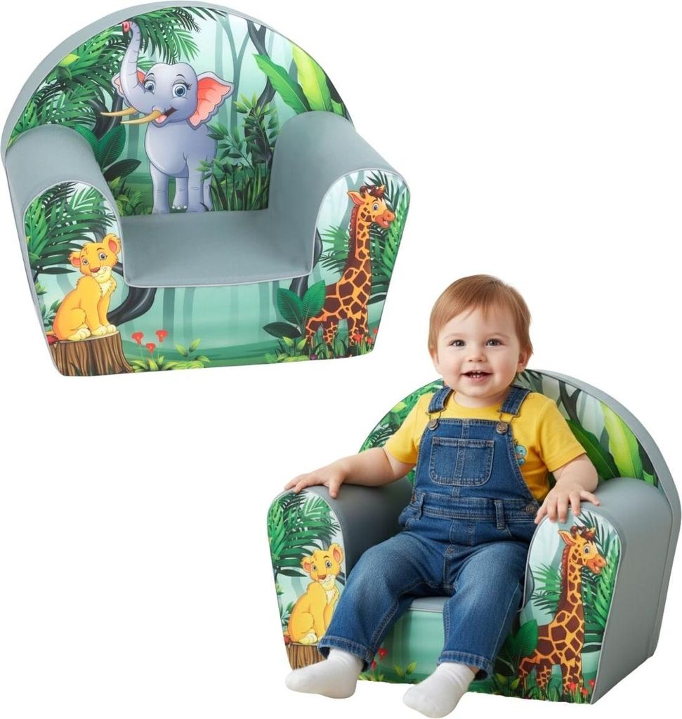 Kindersitz Babysitz mit Dschungel-Design, 43 cm Höhe, 51 cm Produktbild 