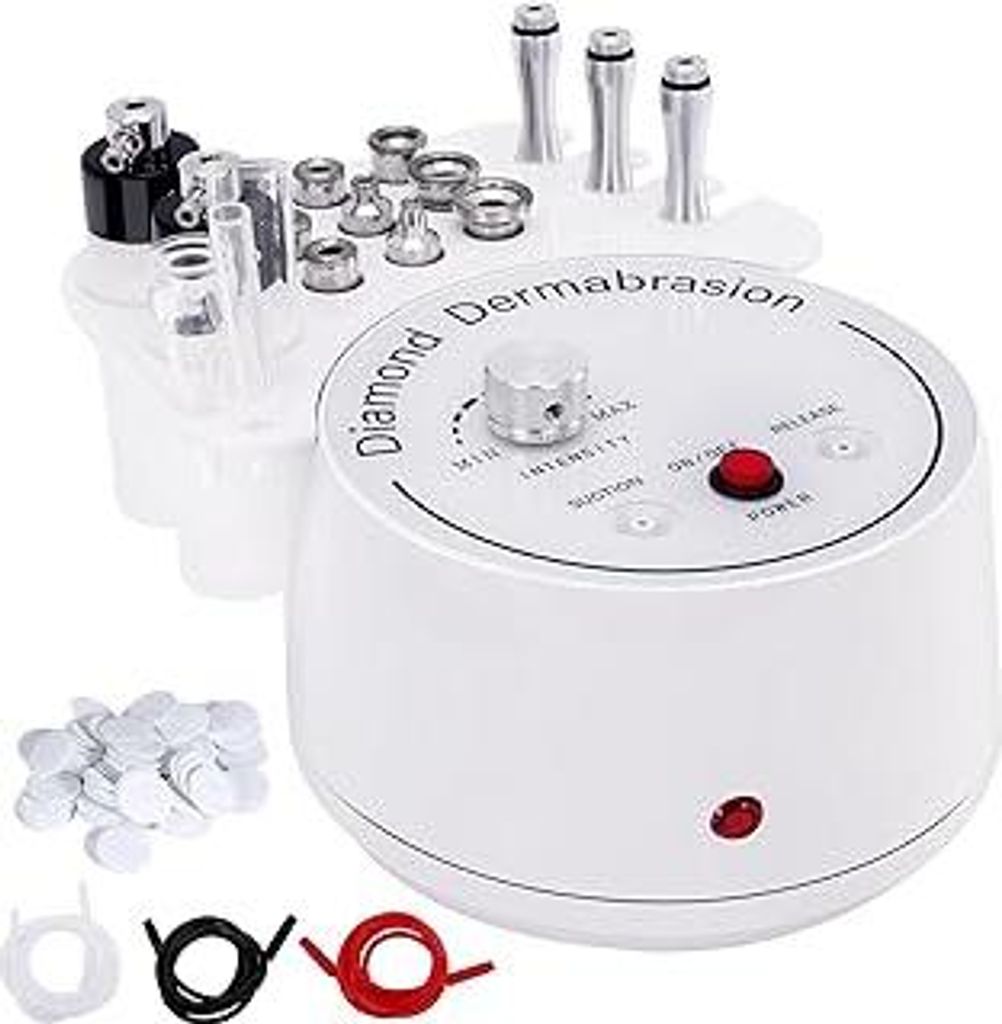 GHWMYD 3 in 1 Diamant Mikrodermabrasion Dermabrasion Maschine, Professionelle Peeling Gesichtshautpflegeausrüstung mit Zauberstab, Sprühflasche u...