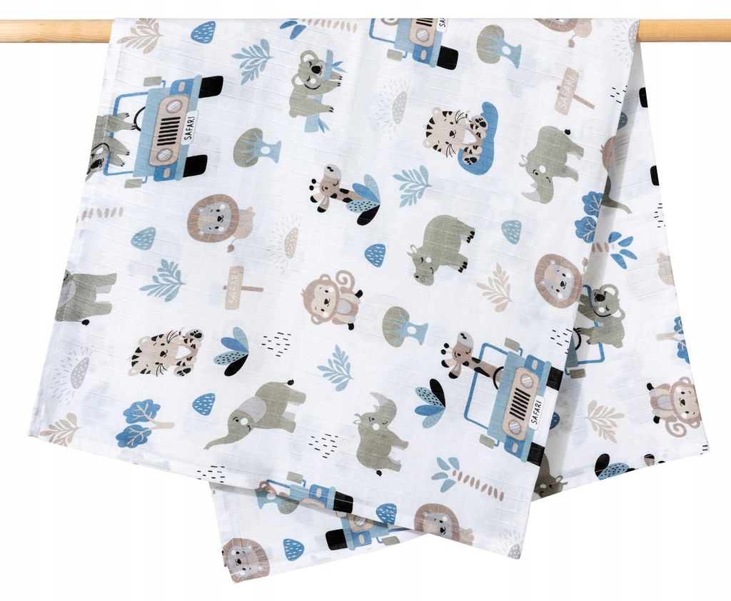 Jukki mušelínová plena 120x120 cm – zavinovačka a osuška, Obrázek produktu 