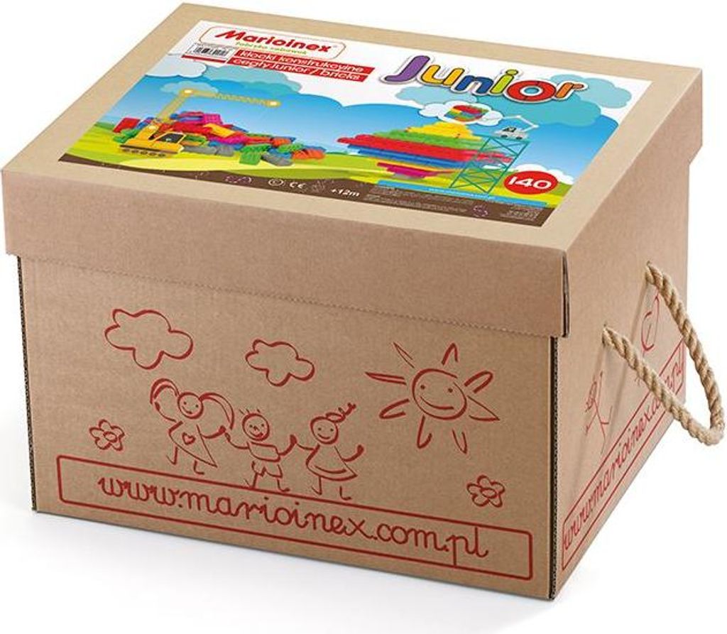 Marioinex Bausteine - Junior Bricks 140 Stück buntes Spielzeug