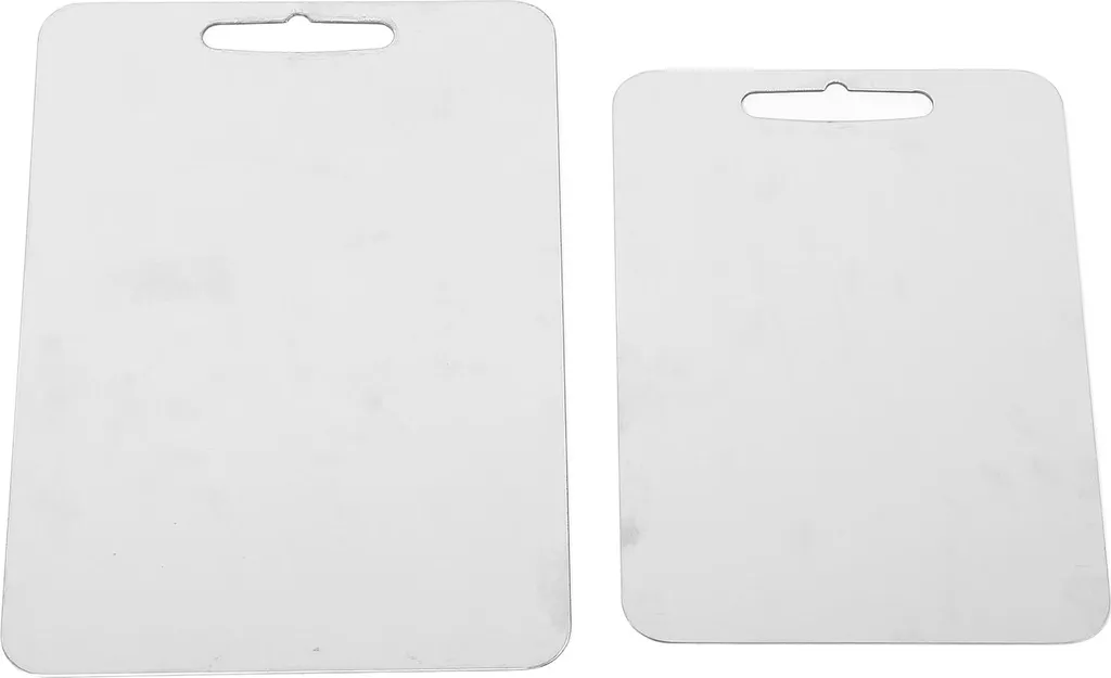 Planches à découper élégantes en acier inox, antibactériennes x2