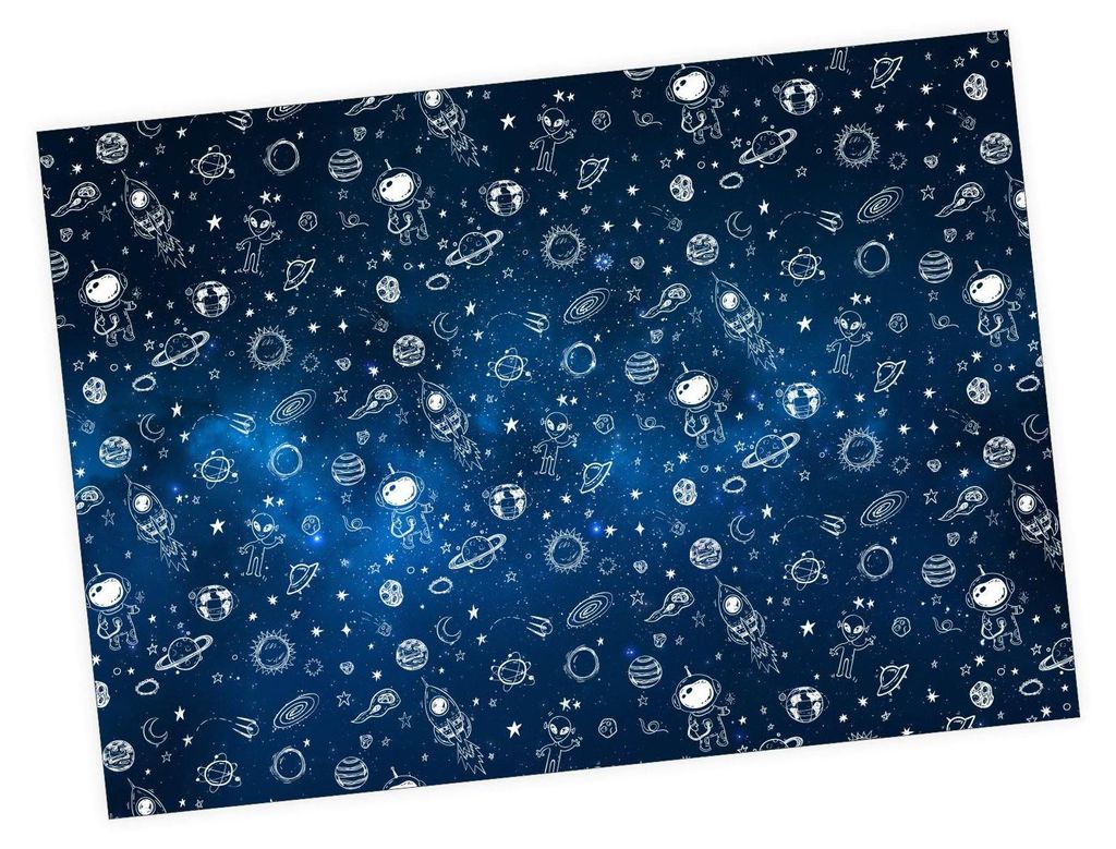 5 Bögen Geschenkpapier Weltall Weltraum - 1,60€/qm- 84,1 x Produktbild 
