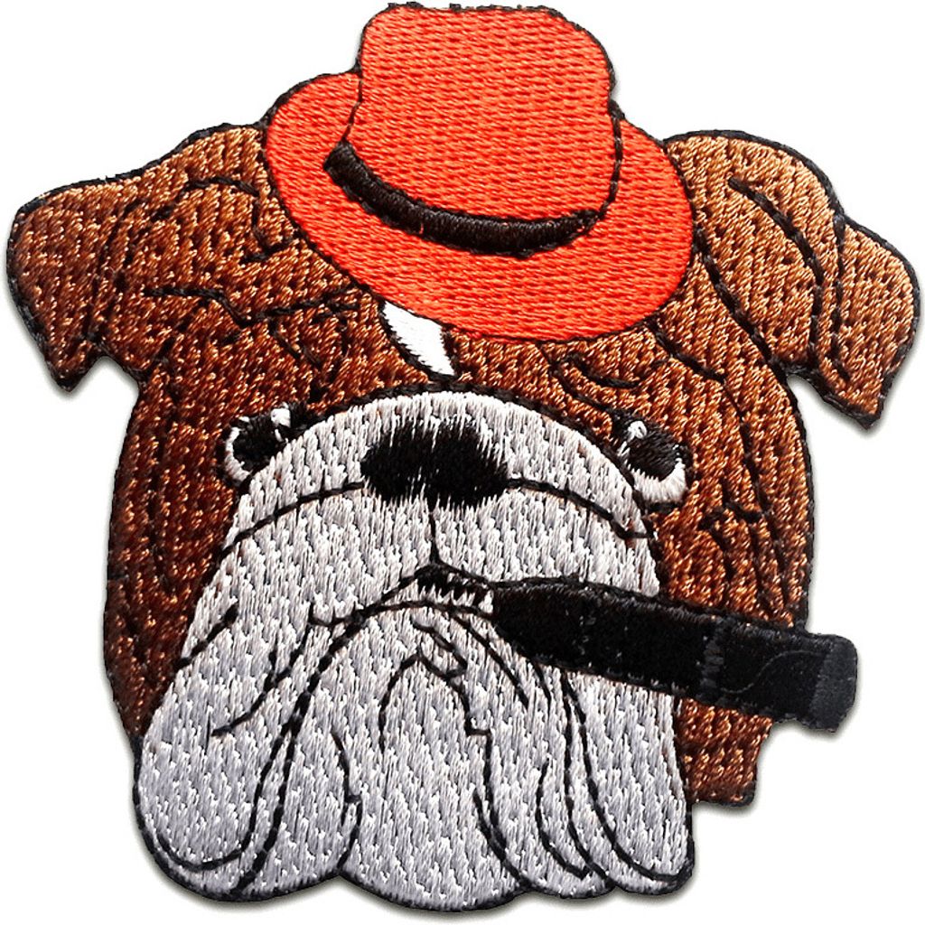 Hund Mit Zigarette - Aufnäher, Bügelbild, Aufbügler, Applikationen, Patches, Flicken, Zum Aufbügeln, Größe: 7,4 x 7,5 cm
