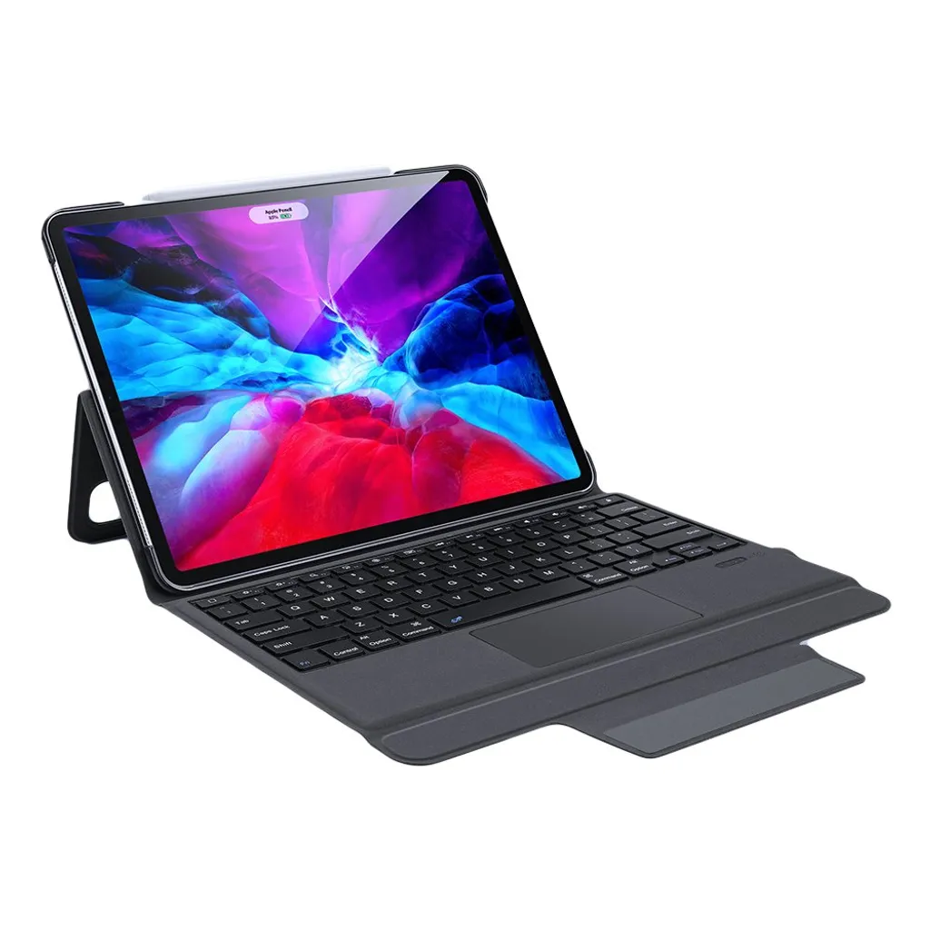 Dux Ducis Touchpad Tastiera Sleeve Tablet Sleeve Tastiera Bluetooth senza fili per iPad Pro 12.9 '' 2018 / 2020 / 2021 Custodia protettiva Custodia cover telefono cellulare Nero