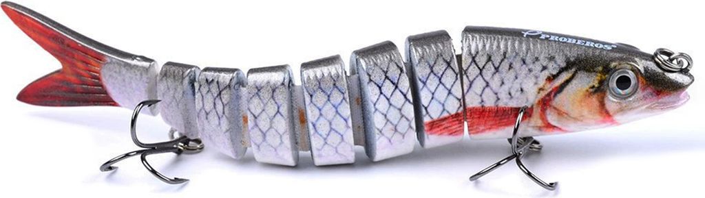 13,5 cm/19 g Mehrgelenk-Angelköder mit Haken, realistischer 8-teiliger Swimbait, bionischer Hartköder, Kunstköder, Süßwasser-/Salzwasser-Angel...