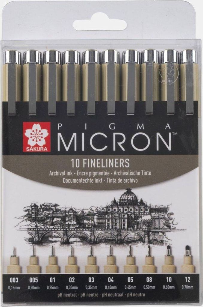 SAKURA Fineliner PIGMA MICRON 10er Etui schwarz