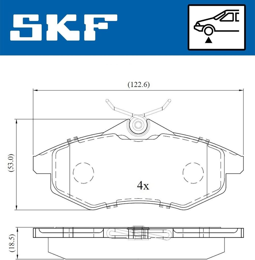 SKF VKBP80041 Bremsbelagsatz, Scheibenbremse OE 425345 kompatibel mit C2, C3