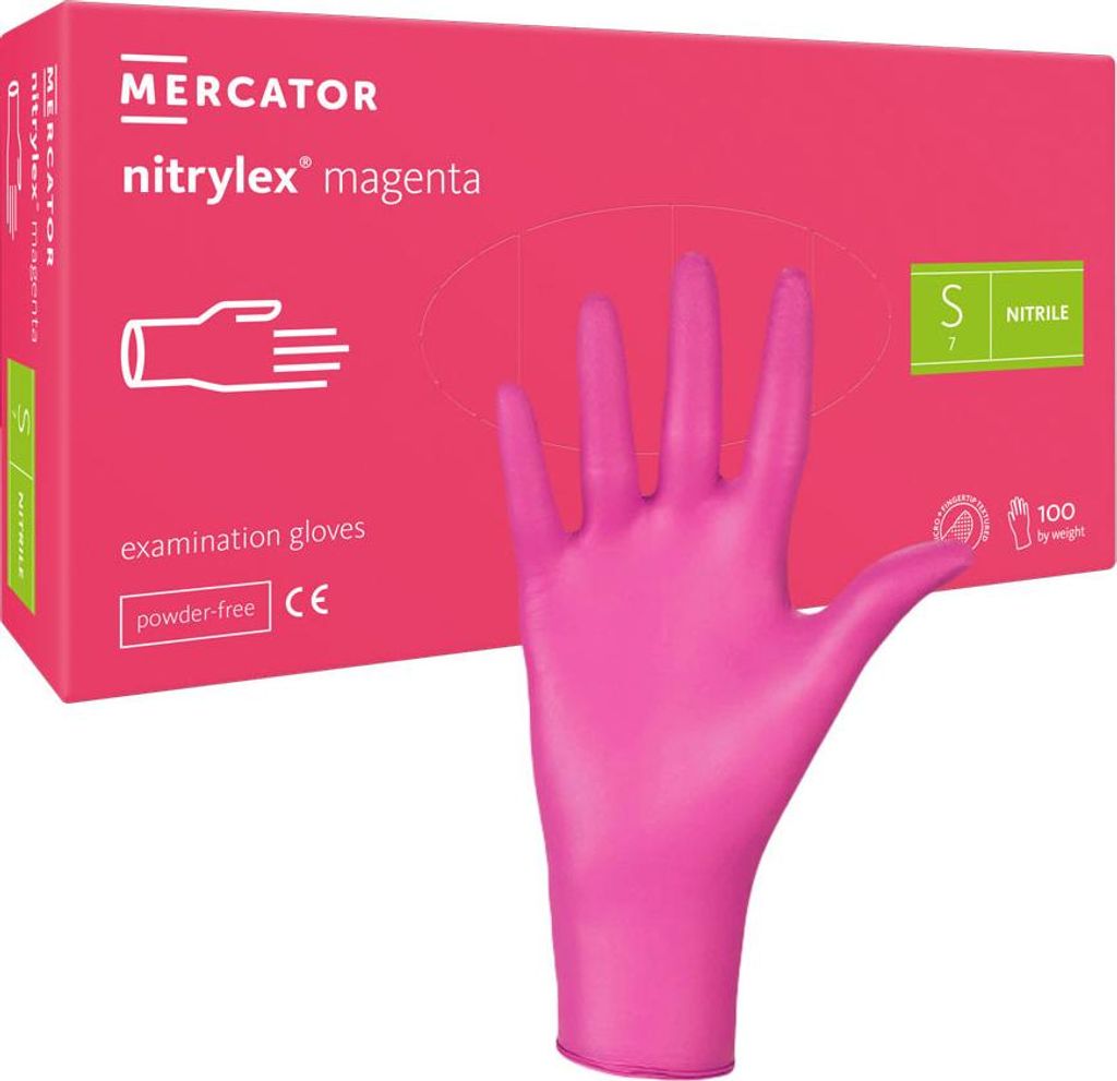 Guanti in nitrile taglia S, rosa, Mercator Nitrylex Immagine del prodotto 